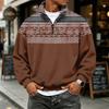 Men's Casual 1/4 Zip Flannel Long Sleeve Sweatshirt