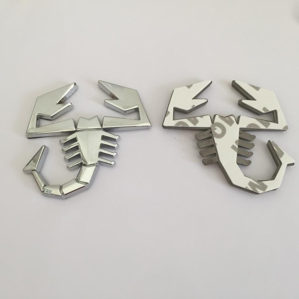 1pcs 3D metal forAbarth logo car Fender emblem Side Rear trunk badge sticker Decal Auto accessories