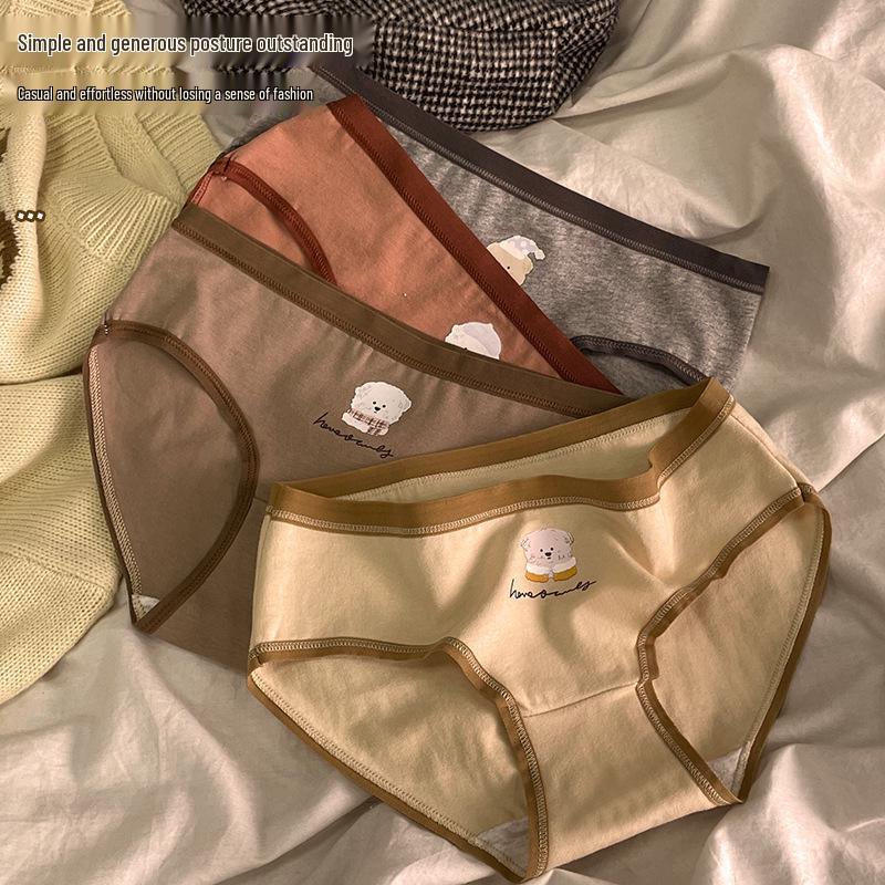 2025 New Style Japanese Cute Girl Pure Cotton Mid-Waist Antibacterial Summer Briefs - Soft & Comfortable