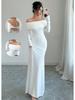 Elegant Women's Off-the-Shoulder Cross Backless Evening Gown