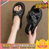 Design Sense Niche Famous Style One-word Slippers Women's Summer Wear Non-slip Thick-soled Beach Roman Shoes 2025 New