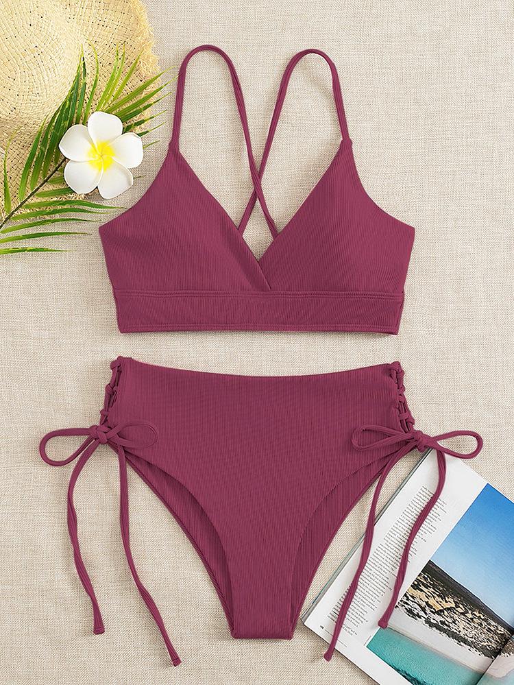 2025 European American Lace-up Bikini: High-End Women's Split Swimsuit, Sexy and Stylish Swimwear.
