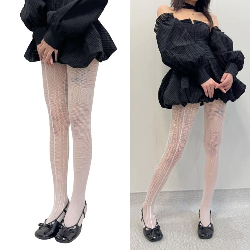 Patterned Fishnet Stockings Leggings,High Waist Tights Stockings for Women,Fishnets Thigh High Stockings Pantyhose