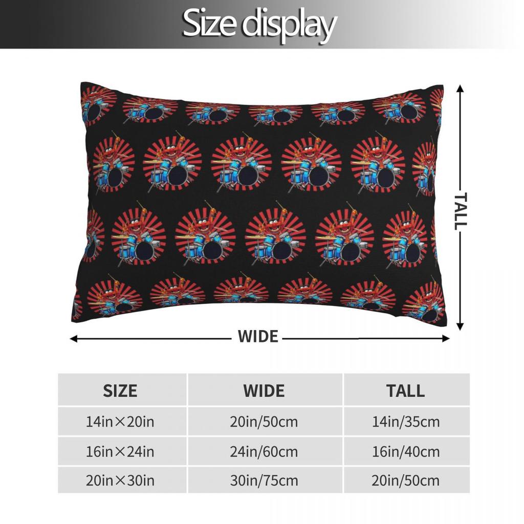 Animal Drummer Rectangle Pillowcase Cushion Cover Decorative Bedroom Bed Home Comfort Throw Pillow
