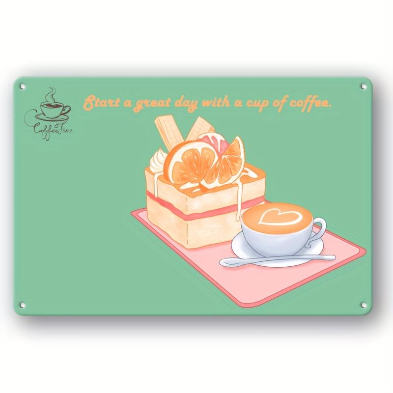 Vintage Metal Tin Poster Coffee Shop Metal Tin Signs Posters Plate Colorful Visual Effect Wall Art for Cafe Bar Club Party Decor