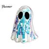 Reflective Mosaic Art Disco Ghost Tabletop Ornament, Iridescent Mirror Figurine, Retro Holiday Atmosphere Ornament Halloween Party Decor, Cute Spooky