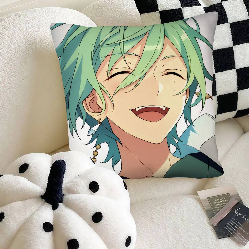 

Cute Ensemble Stars Band Pillow Case Fashion Square Pillowcase Bedroom Sofa Room Ins Decoration Leisure 40x40cm16x16in