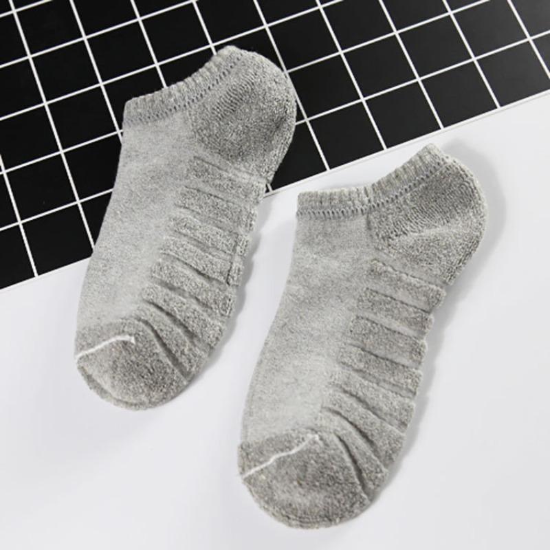 

Мужские осенне-зимние теплые однотонные махровые базовые хлопковые повседневные носки-лодочки 1 pair серый