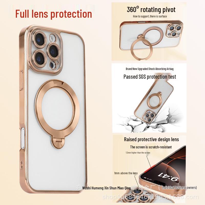 

Apple 17 Pro Max 360° Rotation Eagle Eye Electroplated Case iPhone 16 Pro Full Coverage Drop Protection Cover Electroplated Case