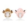 Lovely Elk Pattern Earflaps Hat with Warm Plush Lace Trim for Kids and Adults Cold Weather Trapper Hat Headgear Hat