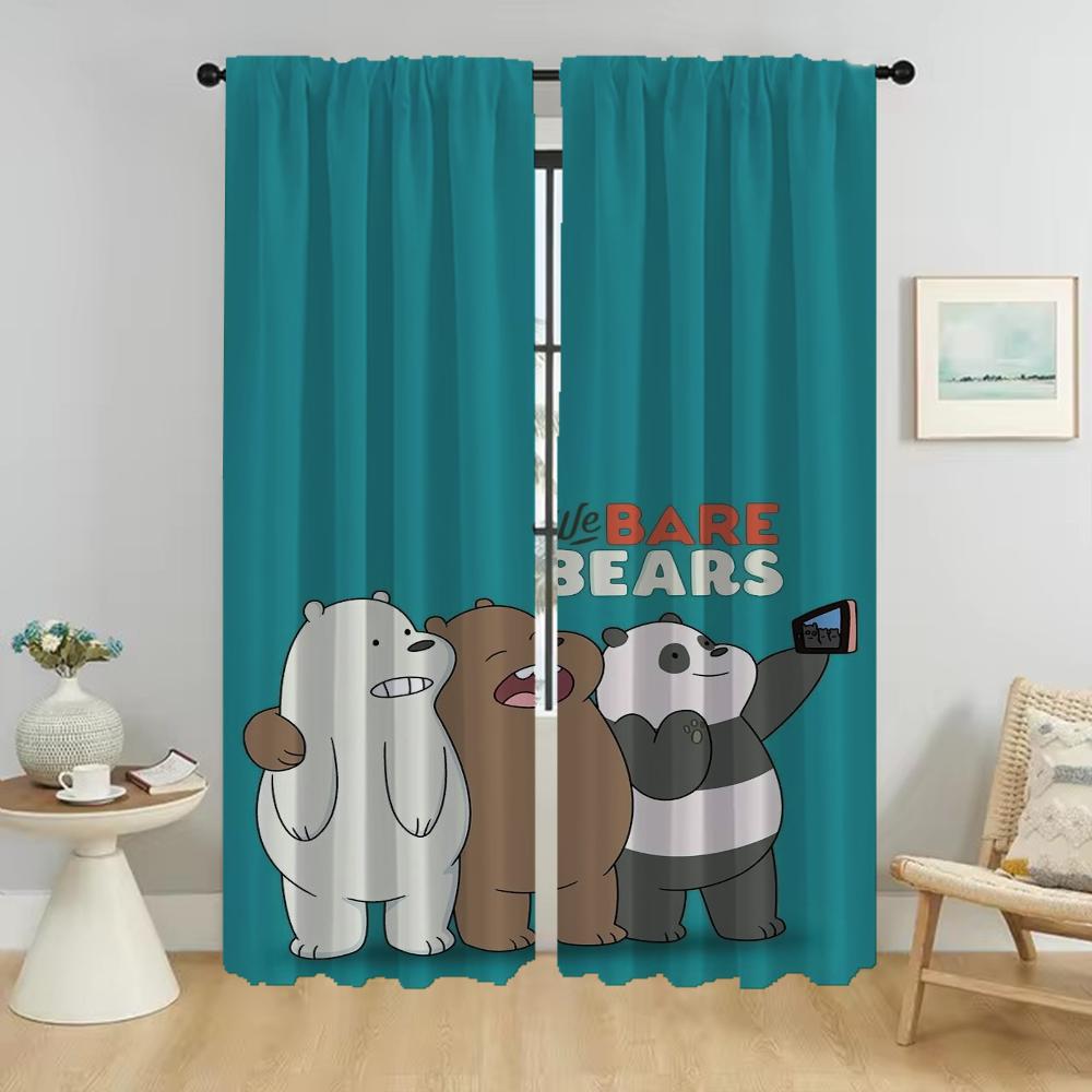

Элегантные шторы для комнаты, 2 шт., занавеска для окна с изображением медведей для комнаты, 2 панели, шторы для домашнего интерьера, украшение на Хэллоуин W50xH70cmx2pcs-CL