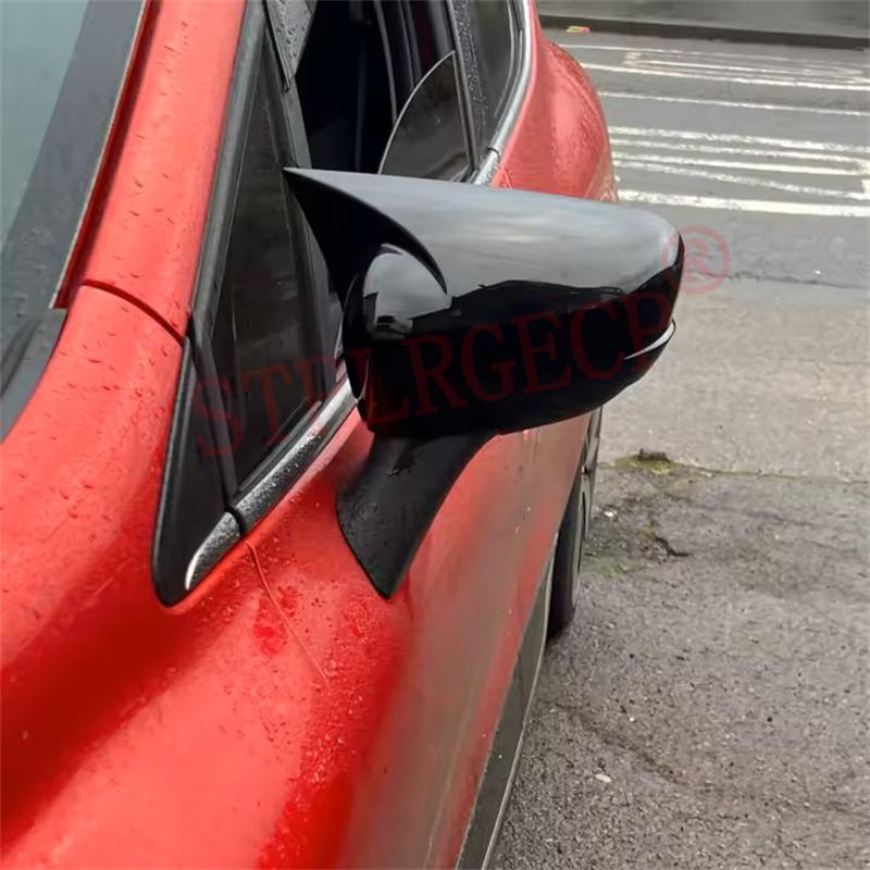 For Renault Zoe Pre-facelift 2012-2016 2017 2018  Bright Black Pattern Sticker On Side Mirror Covers Cap Horn Shape