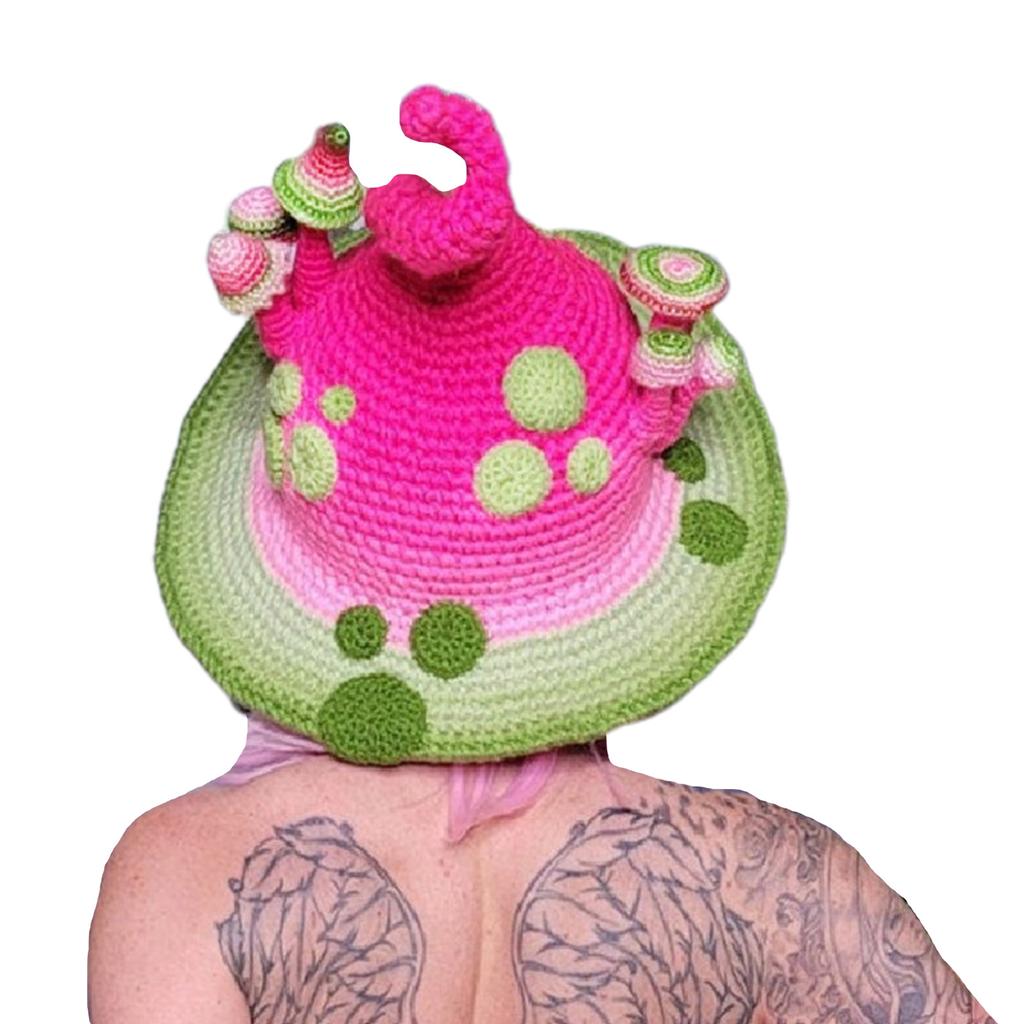 Halloween Fairy Wizard Hat with Mushroom Decor Devil Hat Cosplay Props Decoration Accessories for Adult Children