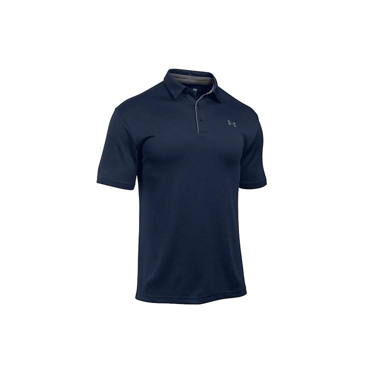 Men s Under Armour Tech Golf Sports Loose Breathable Short Sleeve Polo Shirt Navy Blue 1290140-410 XXL