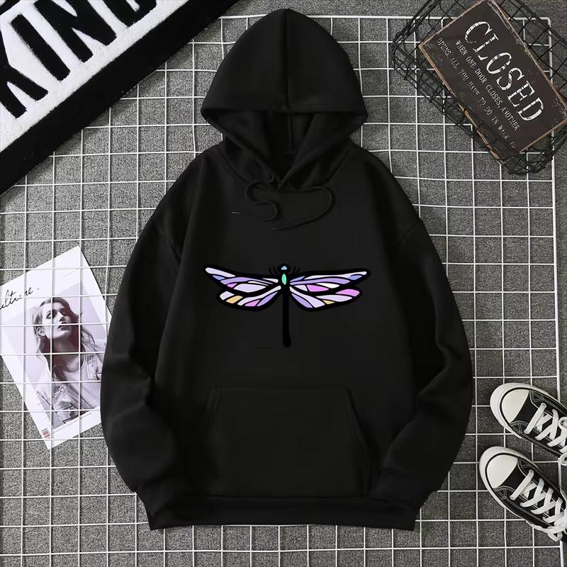 2025 Amazon Wish Quick Selling Independent Station Let It Be Butterfly Printing Long Sleeve Hooded Sweatshirt For Women CYXX361
