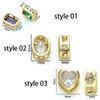 46Pcs 18K Gold Color Plated Brass Ellipse Cuboid Heart Beads With Zircon  For Diy Bracelet Necklace Jewelry Making Accessories