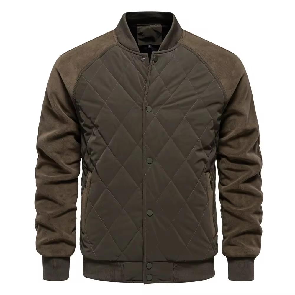 

Men s Autumn Standing Collar Windproof Jacket Youth Colorblocking Casual Jacket 2XL зелений