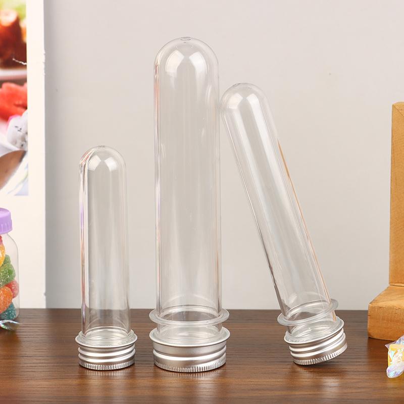 30/40/100Ml Pet Test Tube Bottle Transparent Cylindrical Plastic Refillable Bottle For Mask Candy Data Line Masking Paper