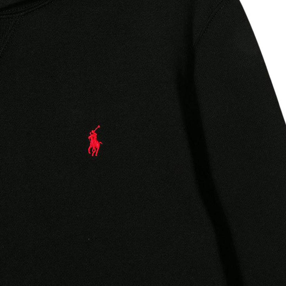 Polo Ralph Lauren Hoodie Logo Embroidery Solid Color Pullover Kids Hoodies Black 323749954-001