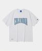COLUMBIA UNIVERSITY Vtg Crack Logo S/S T-Shirts Light Melange