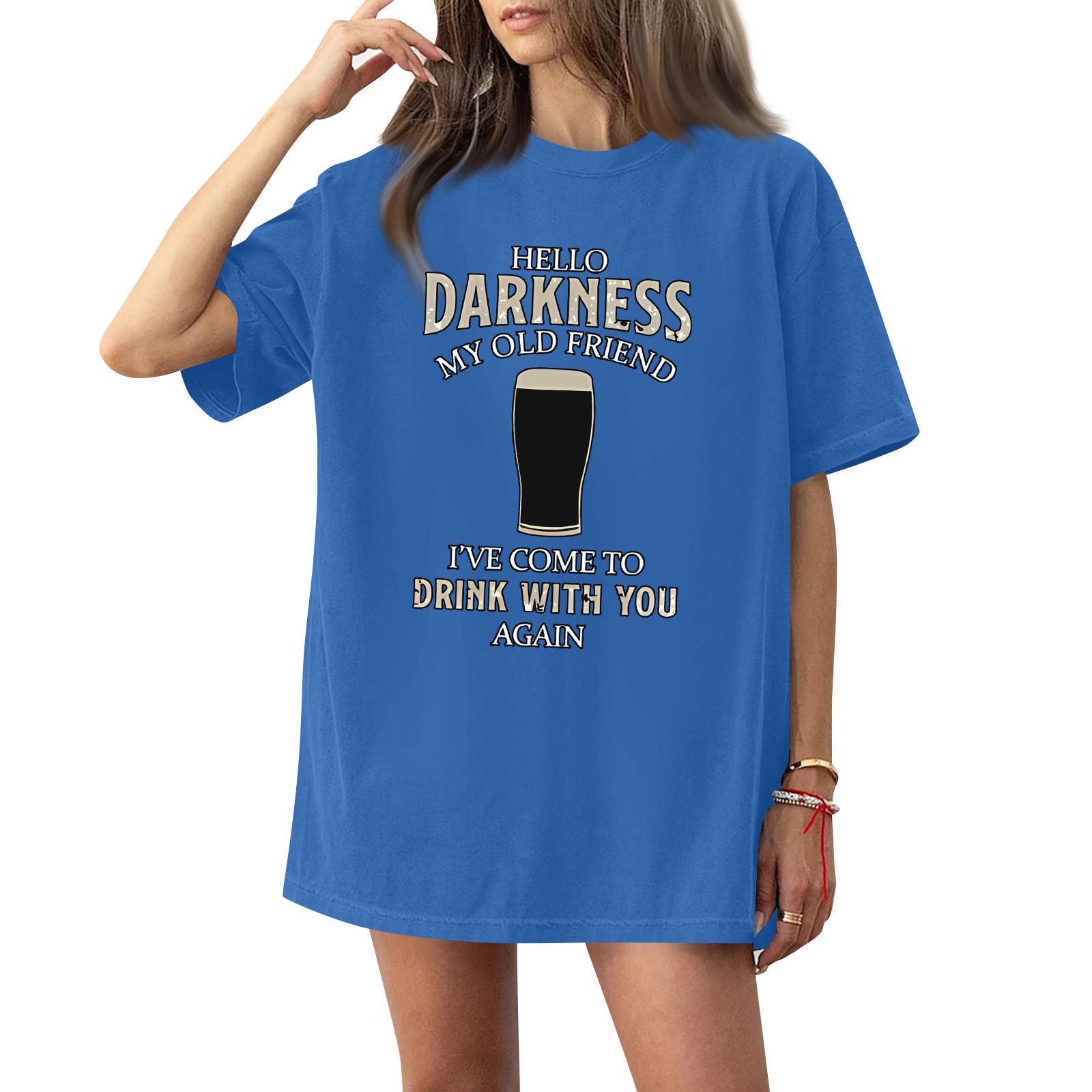 

Women s Casual Fashion Round Neck St. Patrick Print Short Sleeve T-Shirt Top L