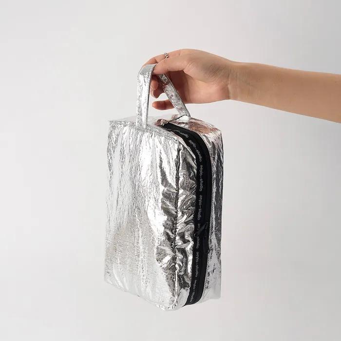 [aeyio] GLOSSY SQUARE HANDLE POUCH_ Glossy Square Handle Pouch (3 Colors, 2 Sizes)_APO5001/5101