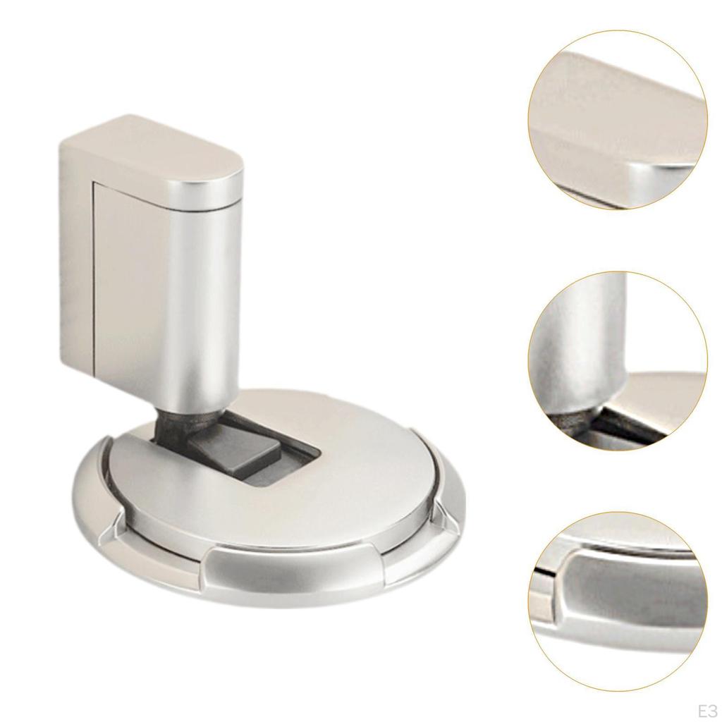 Door Stopper Stop Holder Home Office Bathroom Zinc Alloy Compact Adjustable Height Anti