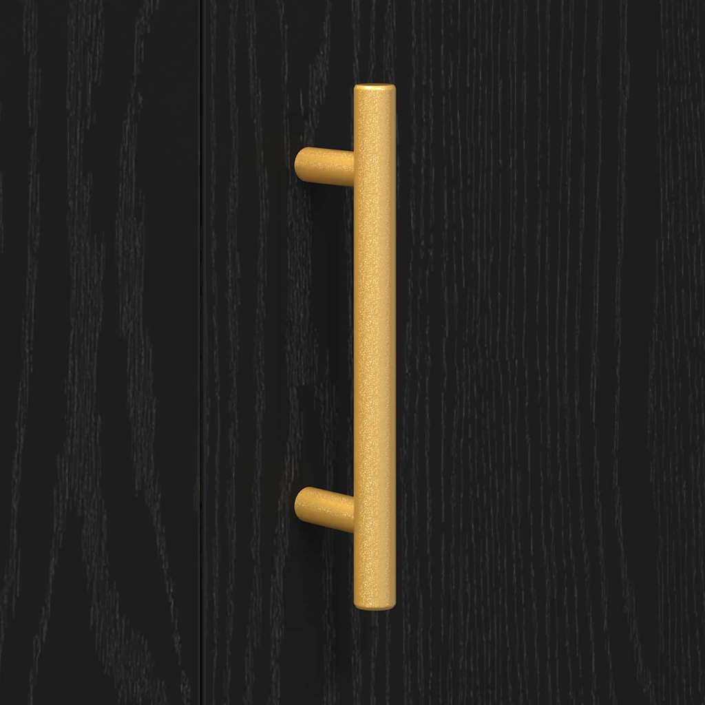 Sideboard Black Oak Effect 90 X 34 X 80 Cm Engineered Wood