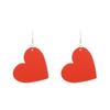 High quality new big love earrings red and black plaid rainbow leopard print heart leather ear hook Amazon ins earrings