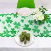 St. Patrick's Day Table Runner Tablecloth Irish Clover Embroidered Tablecloth Topper Dresser Scarf