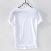 Herren T-Shirt Einfarbige V-Ausschnitt Kurzarm Tops T-Shirts Mann T-Shirt Schlanker Mann Bambusfaser T-Shirts Fitness Männliche Kleidung