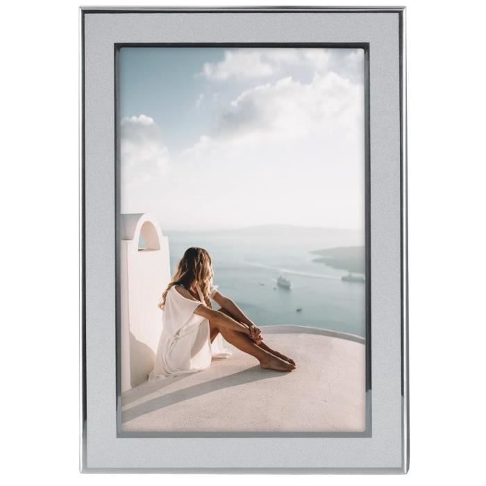 Cadre photo - Santorini - 10 x 15 cm - Argenté - Métal - Classique