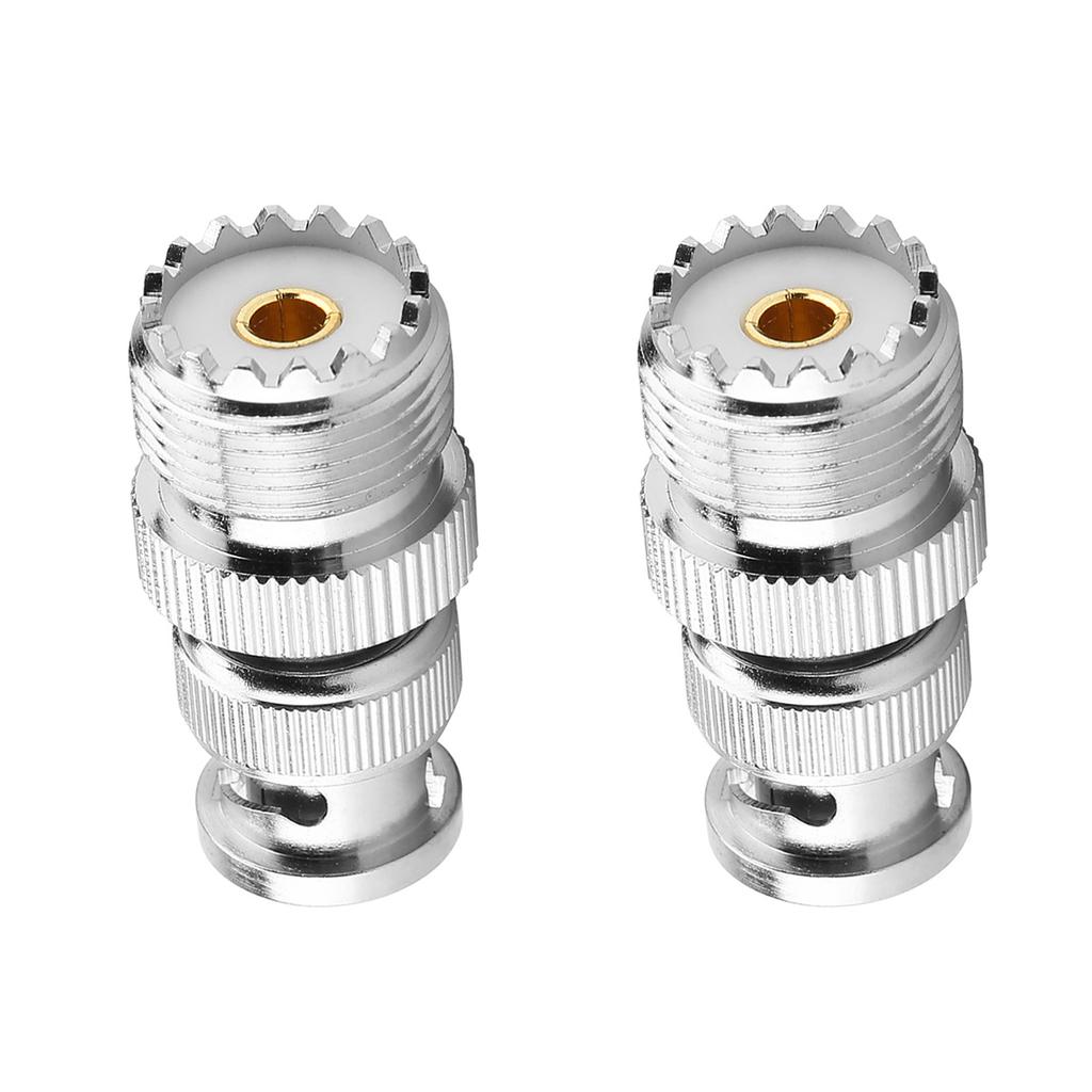 2pcs BNC Male Plug to UHF SO239 PL 259 Female Jack RF Coaxial Adapter Cable Connector