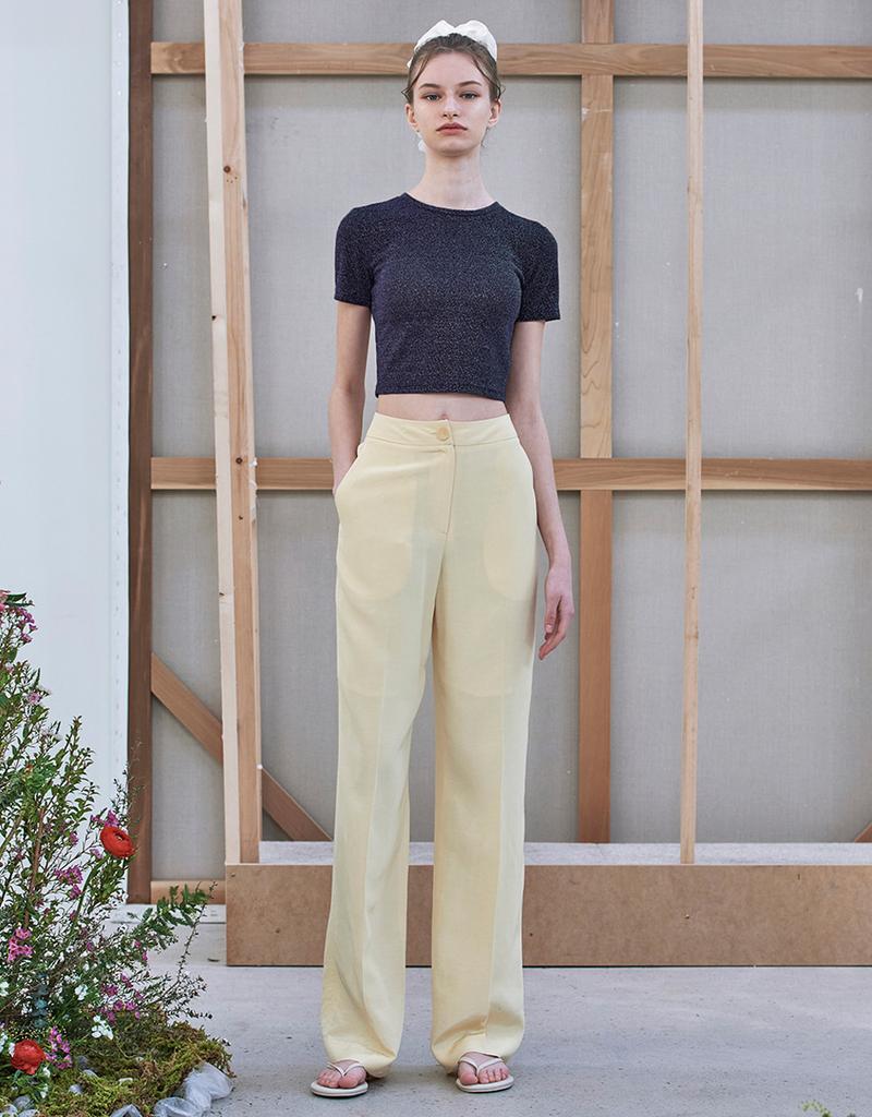 WOVEMENT Wovement Lettering Pants - Light Yellow