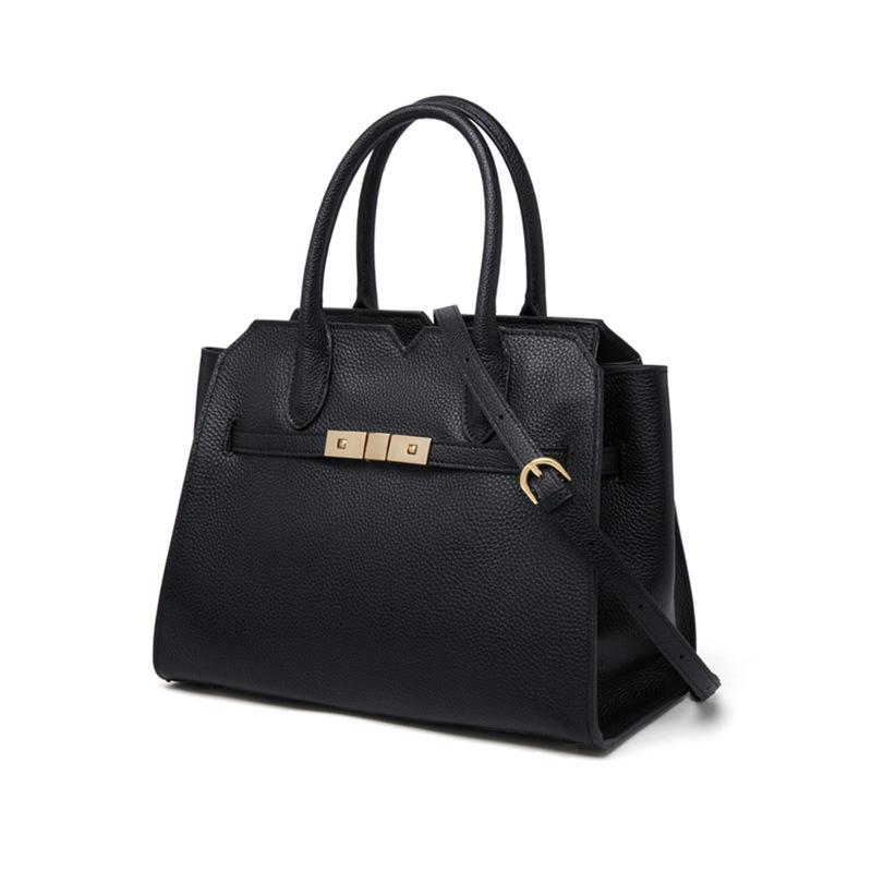 

Women s bag, genuine leather women s bag, premium feeling bag, first layer cowhide women s handbag, platinum bag 31*14.5*24cm чорний
