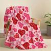 1pc Valentine's Day Reversible Flannel Blanket - Red & Pink Heart Print,, Lightweight All-Season Throw for Bed, Couch, or Home