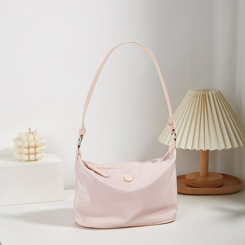 

New women s bag niche design simple cosmetic bag underarm bag fashionable versatile solid color portable shoulder bag