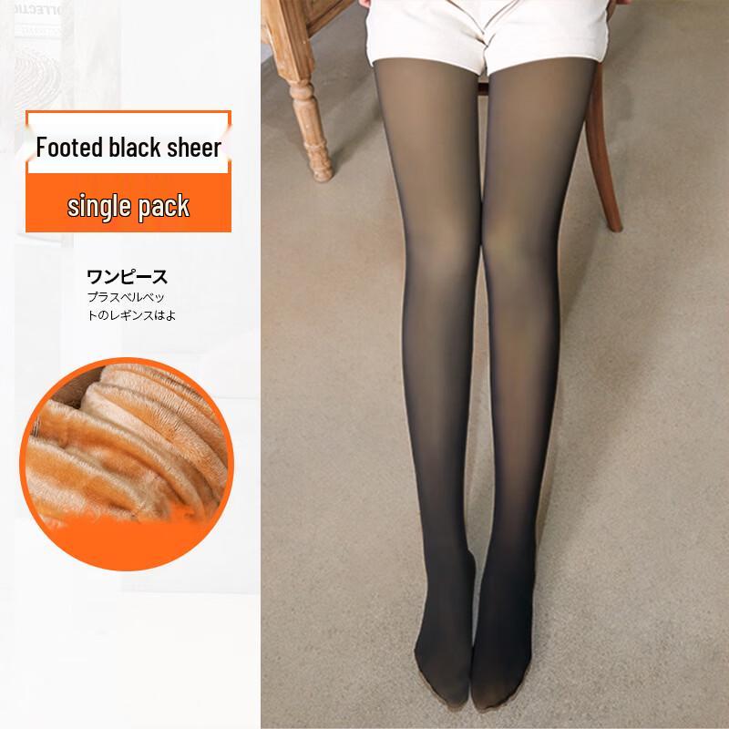 LangSha Fleece-Lined Sheer-Look Pantyhose