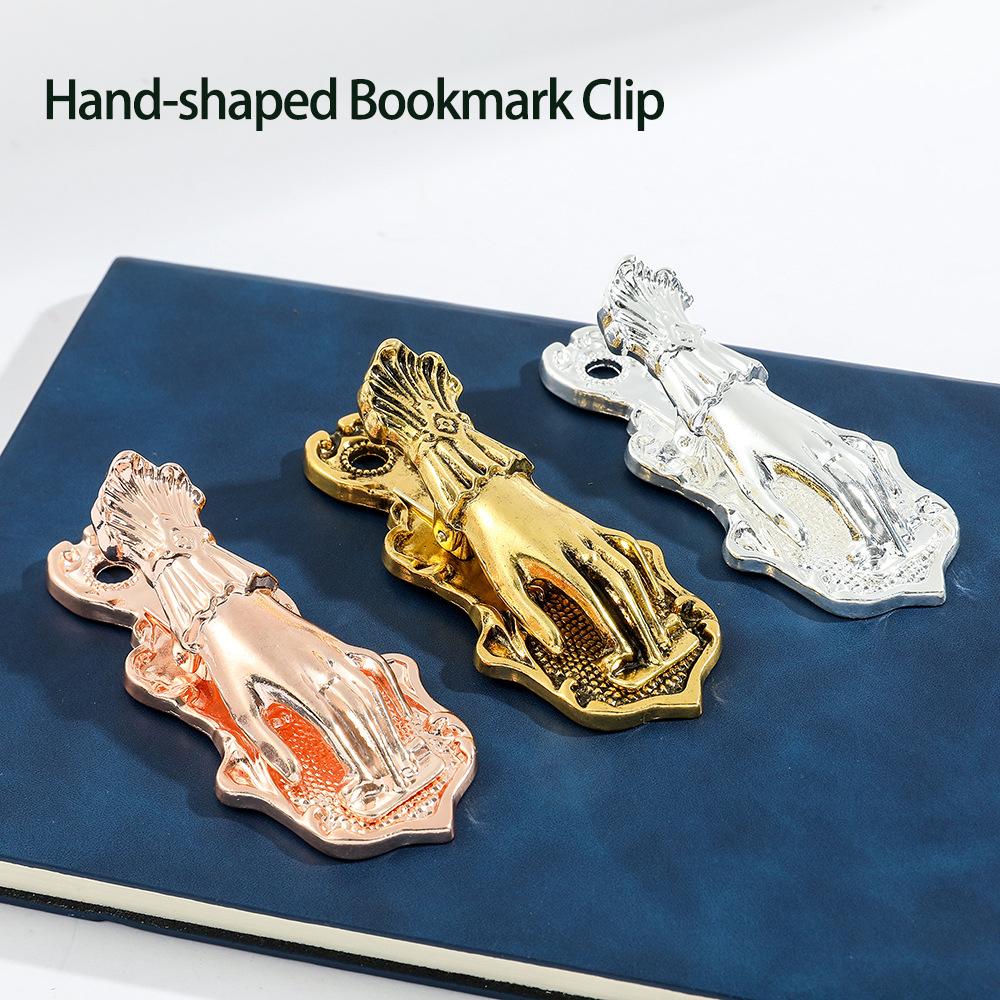 1pcs Women's Hand-Shaped Metal Bookmark Clip Page Holder, File Clip Handmade Travel Notebook Accessories Reading Stationery