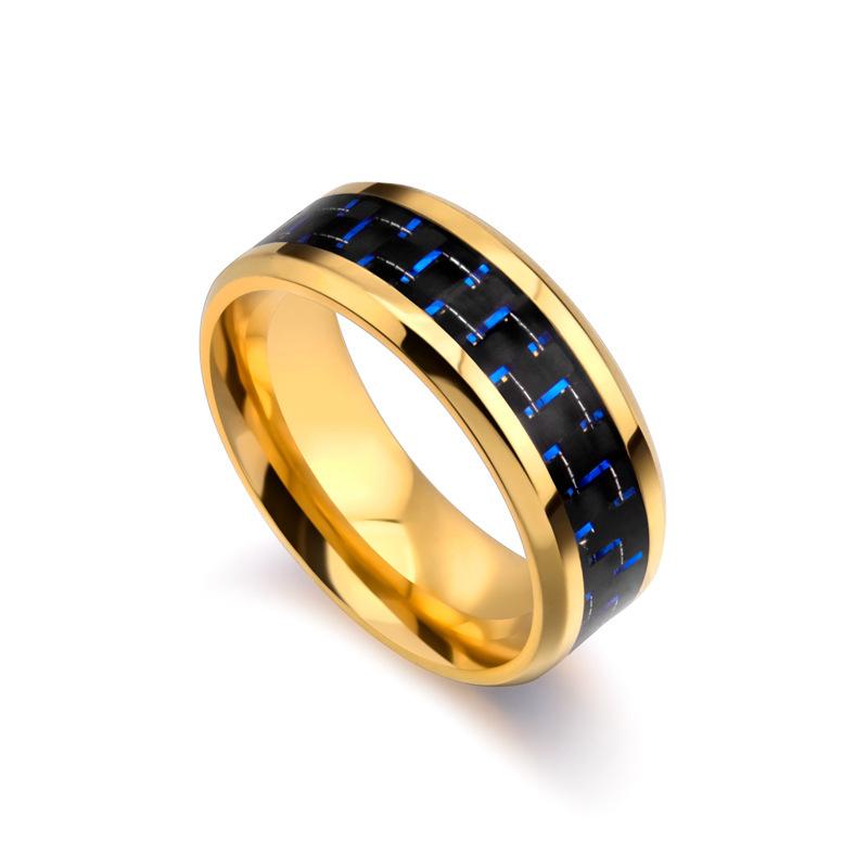 8mm Chamfered Carbon Fiber Ring Stylish Versatile Geometric Design Jewelry For Men And Women