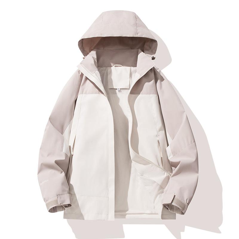 

Autumn New Outdoor Windproof Waterproof Jacket Couple Can Detachable Hat Mountaineering Wear Sports Casual Jacket Men 3XL