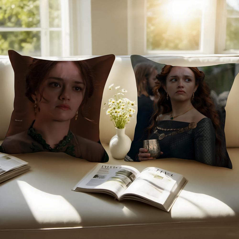 AAlicent Hightower Pillow Fantasy Drama Cushion Cover Pillowcase Antidustmite Invisible Zipper Short Plush Sofa Cushion