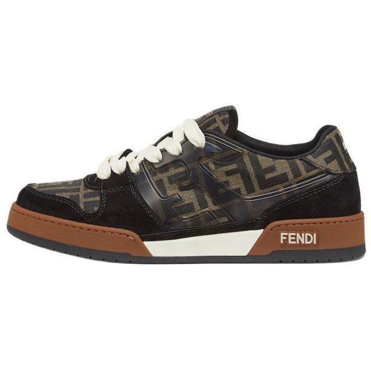 Fendi Match Low Top Skateboard Shoes Men's Brown 7E1688AQ6IF1PXA