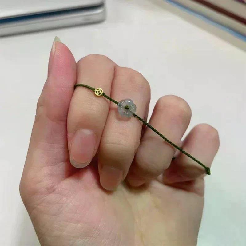 Fashion Creative Lucky Rich Flower Hand Rope Ring For Women Men Adjustable Handmade Braid Bracelets Jewelry Couple Gifts