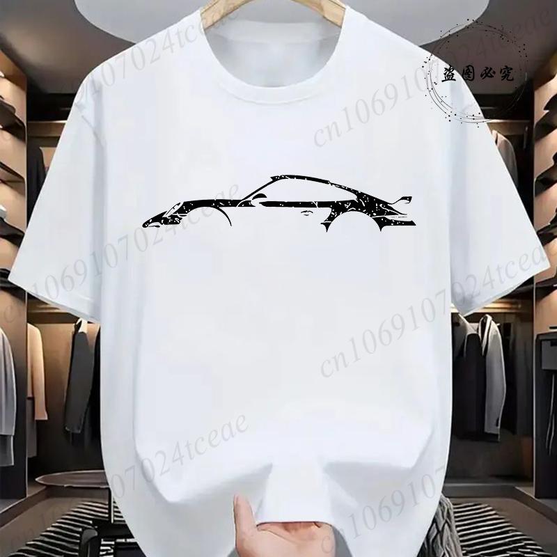 Summer Unisex T-shirt Minimalist Style Race Car Print T-Shirts Unisex High Quality Cotton T Shirt for Unisex Short Sleeve Male Tee 260gsm