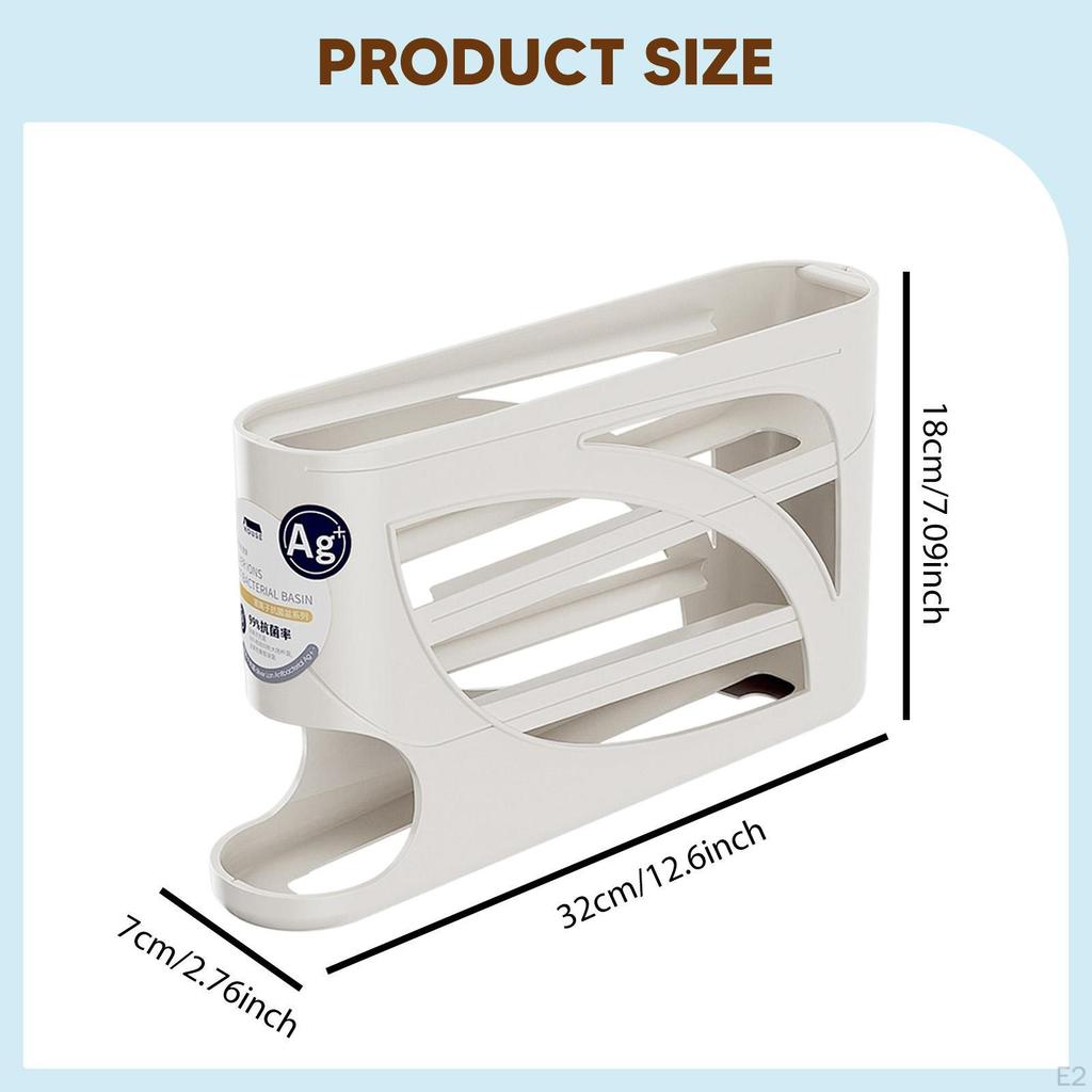 Egg Holder for Fridge 4 Tier Eggs Roller Organizer Auto Rolling Container Cabinet