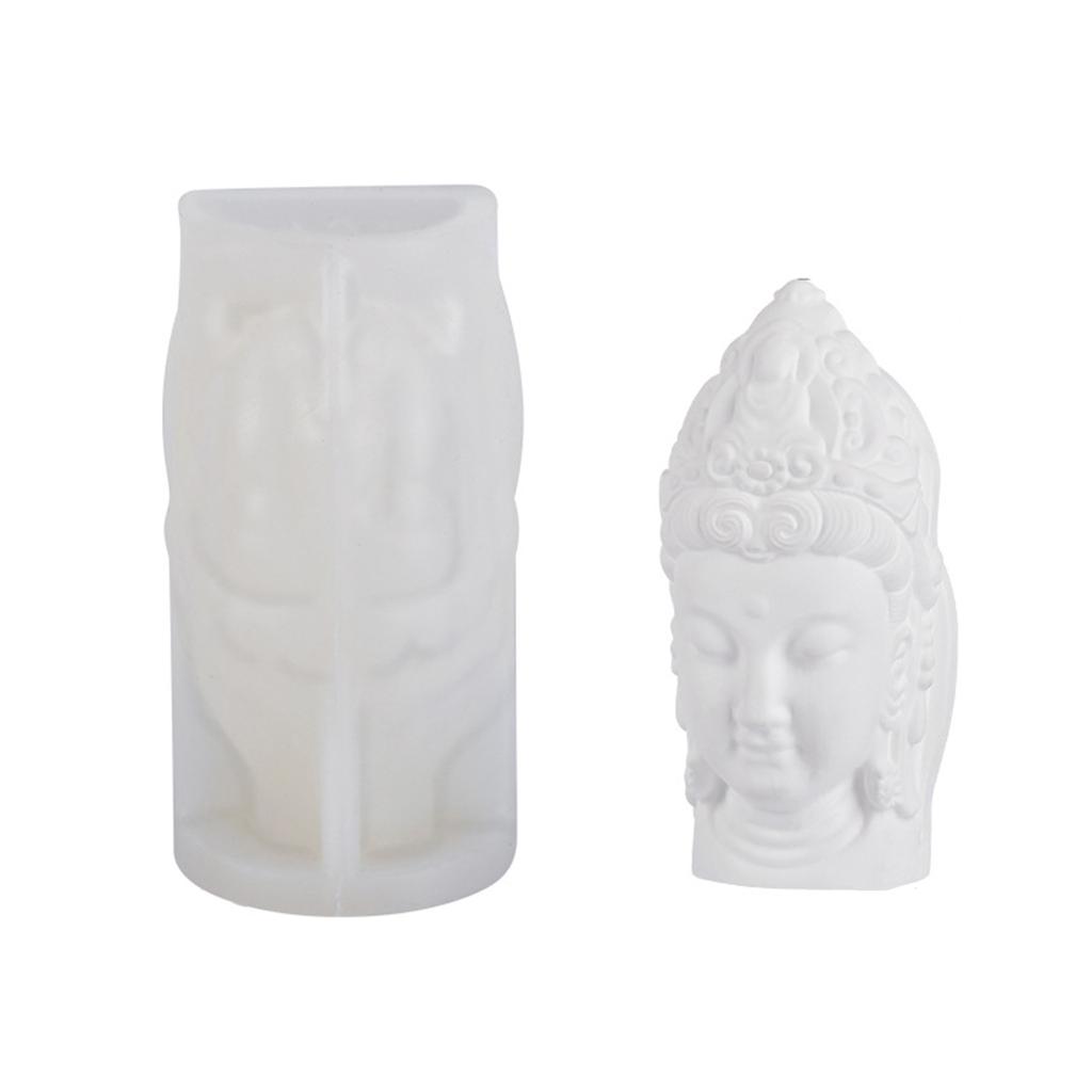 Guanyin Candle Silicone Mould Non-Stick Soap Plaster Craft DIY Home Decorations Resin Molds Tool for Aromatherapy