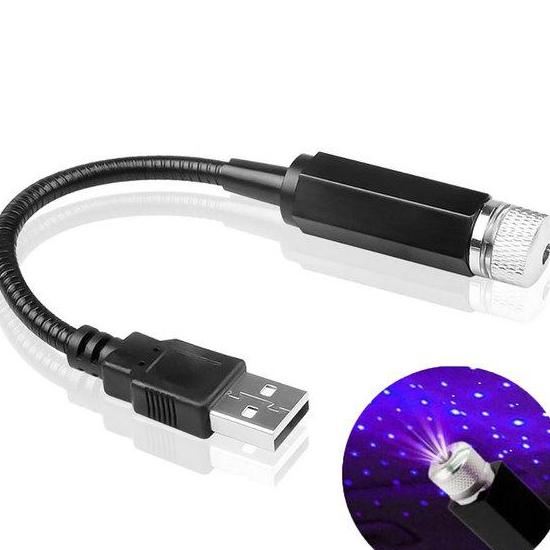 Мини светодиодный автомобильный ночник на крышу со звездой, проектор, атмосфера Galaxy, лампа USB, декоративная, регулируемая для авто, декор потолка комнаты, крыши синий