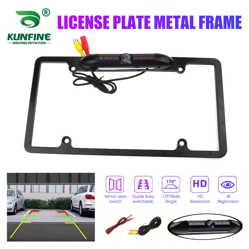 American License Plate Frame Waterproof Car Rear View Camera US Reverse Backup Camera IR Night Version Parking Assistance 8LED