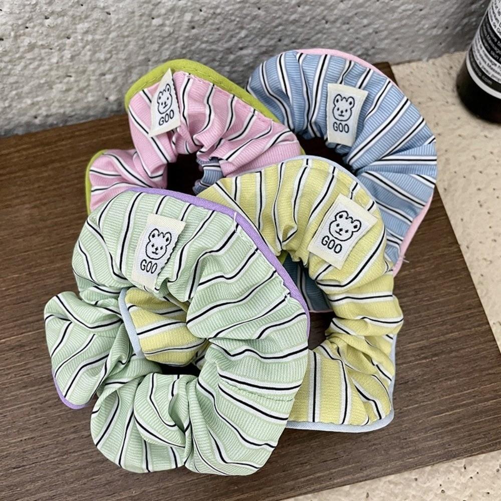 High Elastic Stripe Hair Scrunchie Candy Colors Ponytail Headwear  Hair Accessories